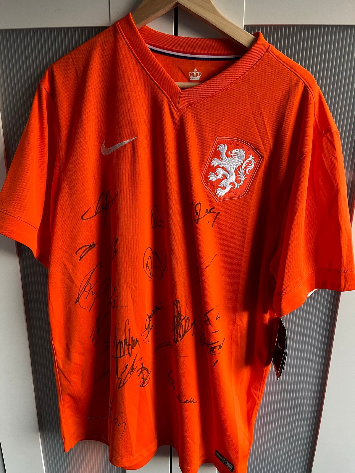 Gesigneerd Nederlands Elftal WK 2014 Shirt - Maat XL, Maat XL, Ophalen of Verzenden, Zo goed als nieuw, Shirt
