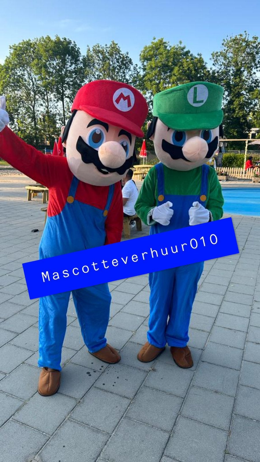 Super Mario & Luigi mascottes te huur, Ophalen, Zo goed als nieuw, Verjaardag