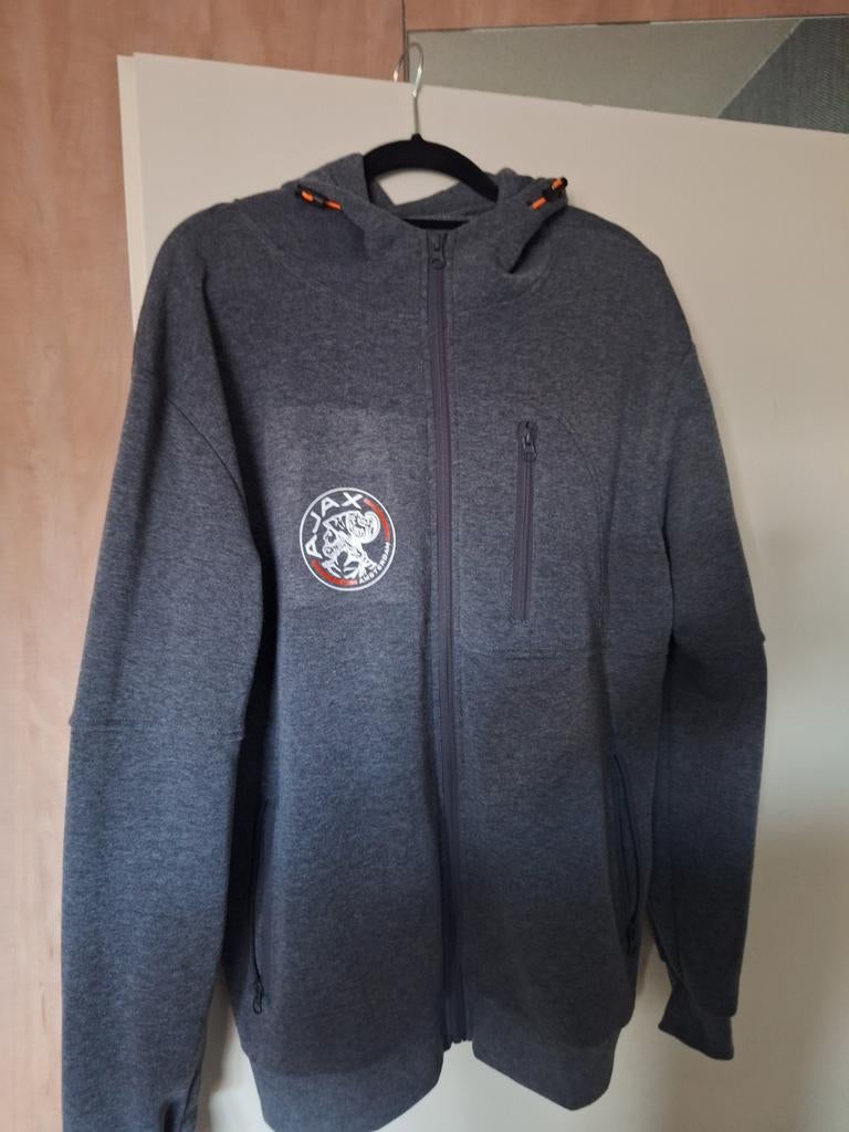 Grijze Ajax hoodie met rits, Ophalen of Verzenden, Zo goed als nieuw, Grijs