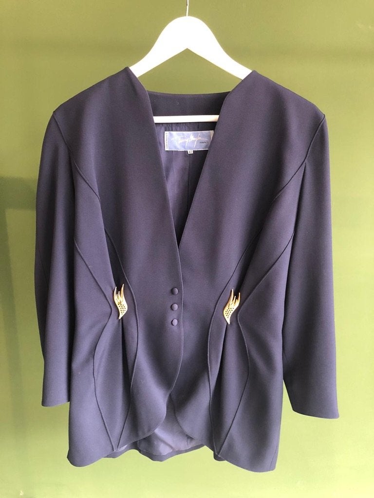 THIERRY MUGLER blazer, Maat 38/40 (M), Blauw, Ophalen of Verzenden, Zo goed als nieuw