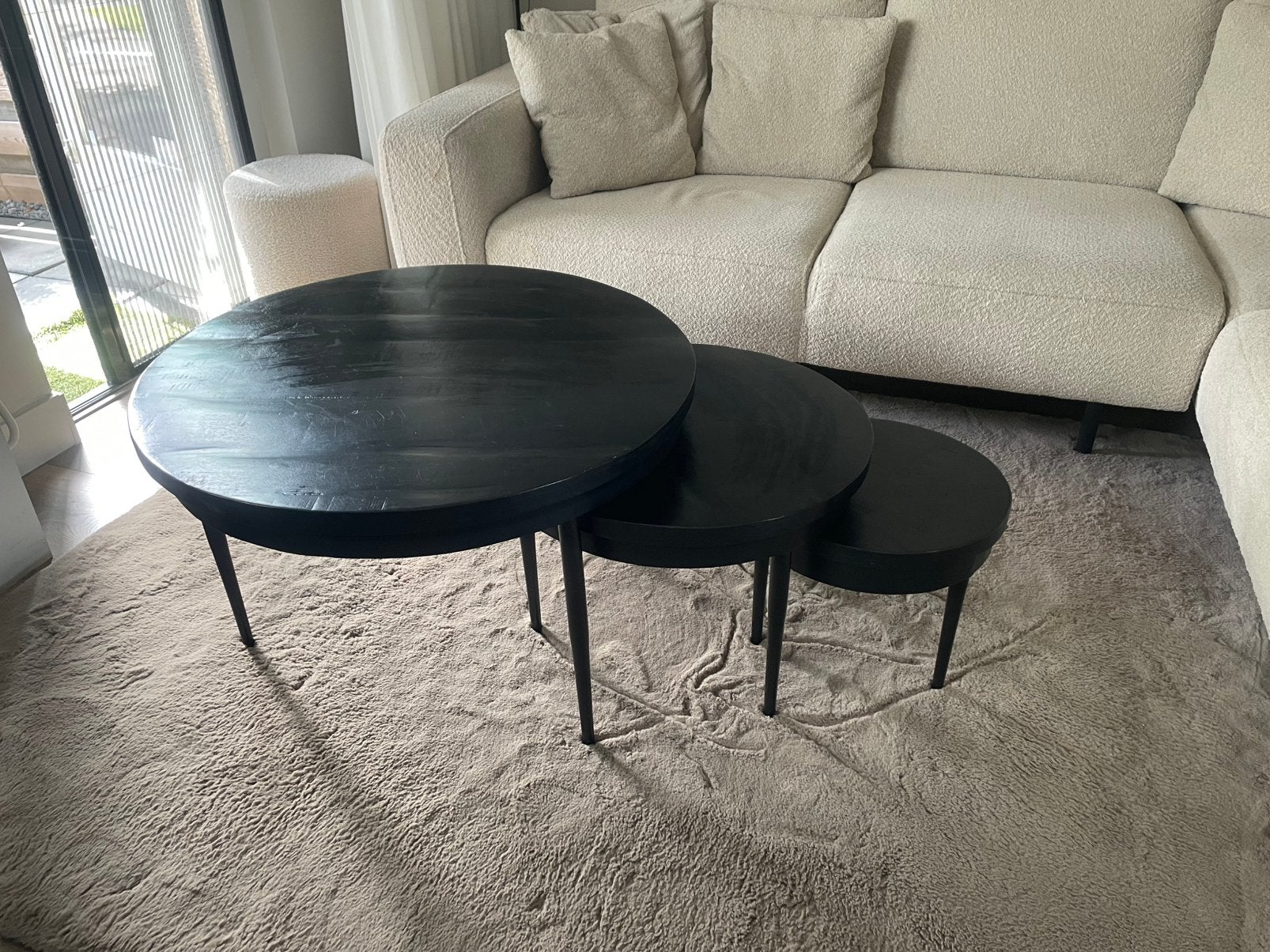 Set van 3 geweldige salontafeltjes, Ophalen, Zo goed als nieuw, Rond, 50 tot 100 cm