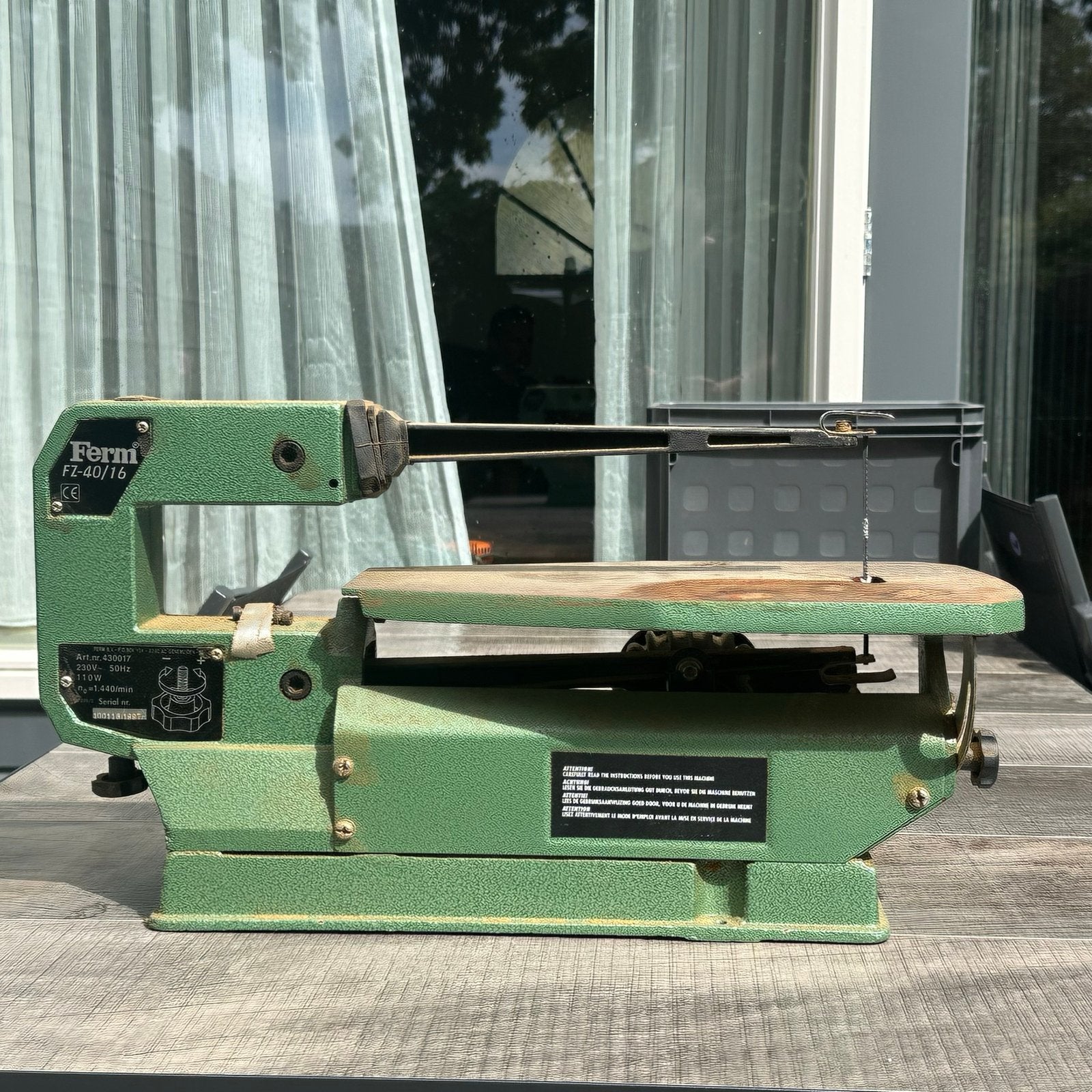 Ferm FZ-40/16 Figuurzaagmachine 110W, Ophalen of Verzenden, Gebruikt, Minder dan 600 watt, Figuurzaag