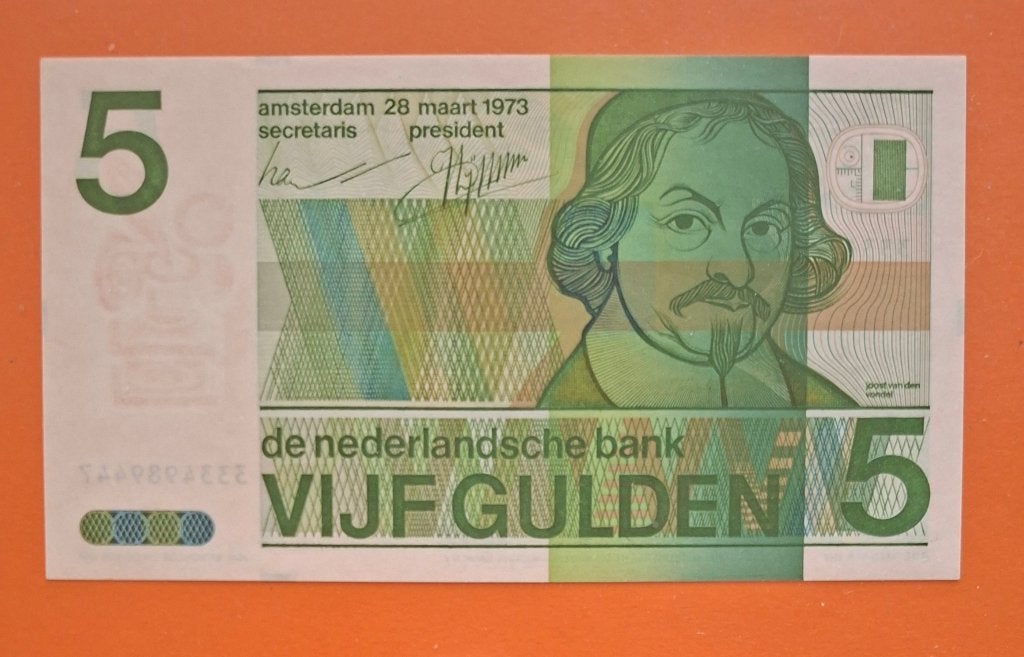 Bankbiljet 5 gulden 1973 Vondel, cat. PL23.b2, Verzenden, 5 gulden, Los biljet
