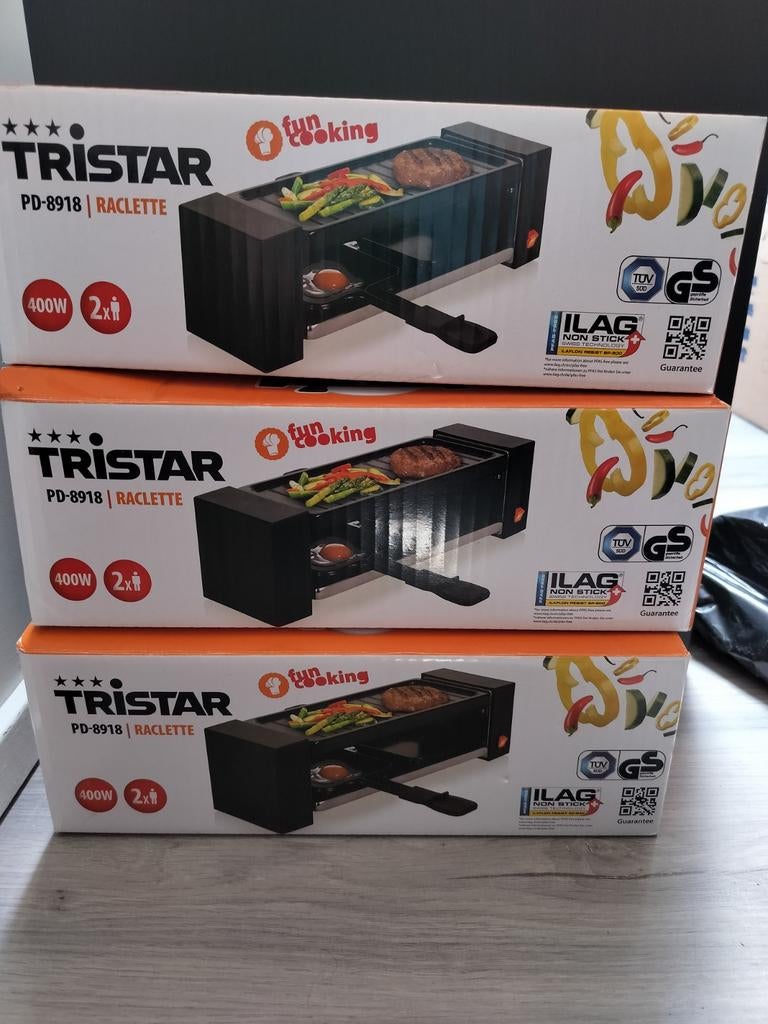 Tristar PD-8918 Mini Raclette / Gourmetstel - 3 Stuks, Ophalen of Verzenden, Nieuw, Minder dan 4 personen