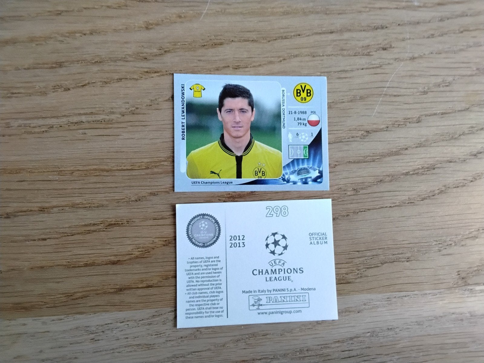Panini Champions League 2012/2013 Robert Lewandowski sticker, Ophalen of Verzenden, Zo goed als nieuw, Buitenlandse clubs, Poster, Plaatje of Sticker