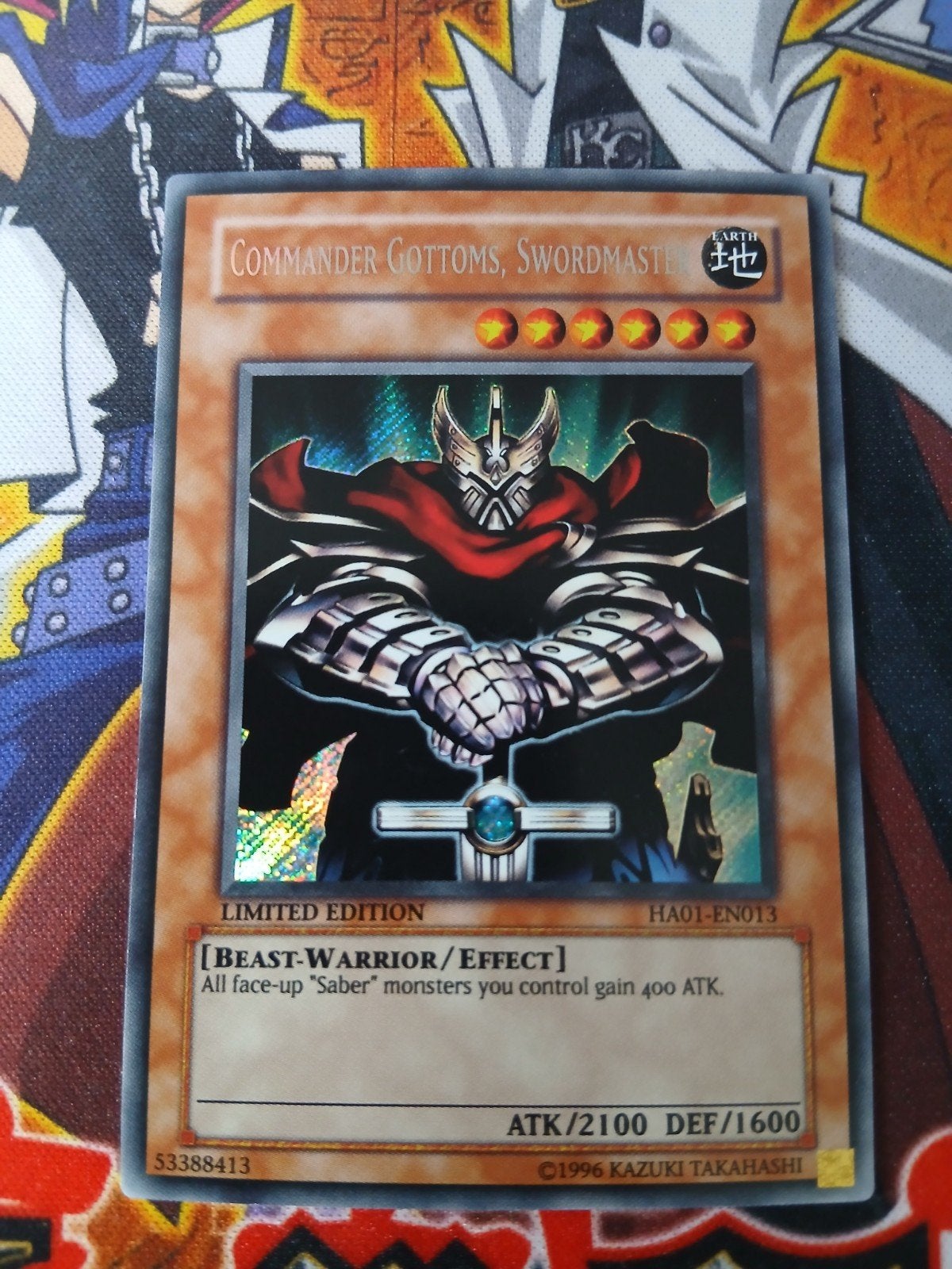 Commander Gottoms, Swordmaster - Secret Rare HA01 - Yu-Gi-Oh, Ophalen of Verzenden, Zo goed als nieuw, Foil