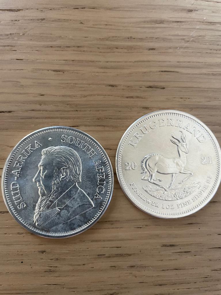Krugerrand munten 2021, Ophalen of Verzenden, Zuid-Afrika, Losse munt, Zilver