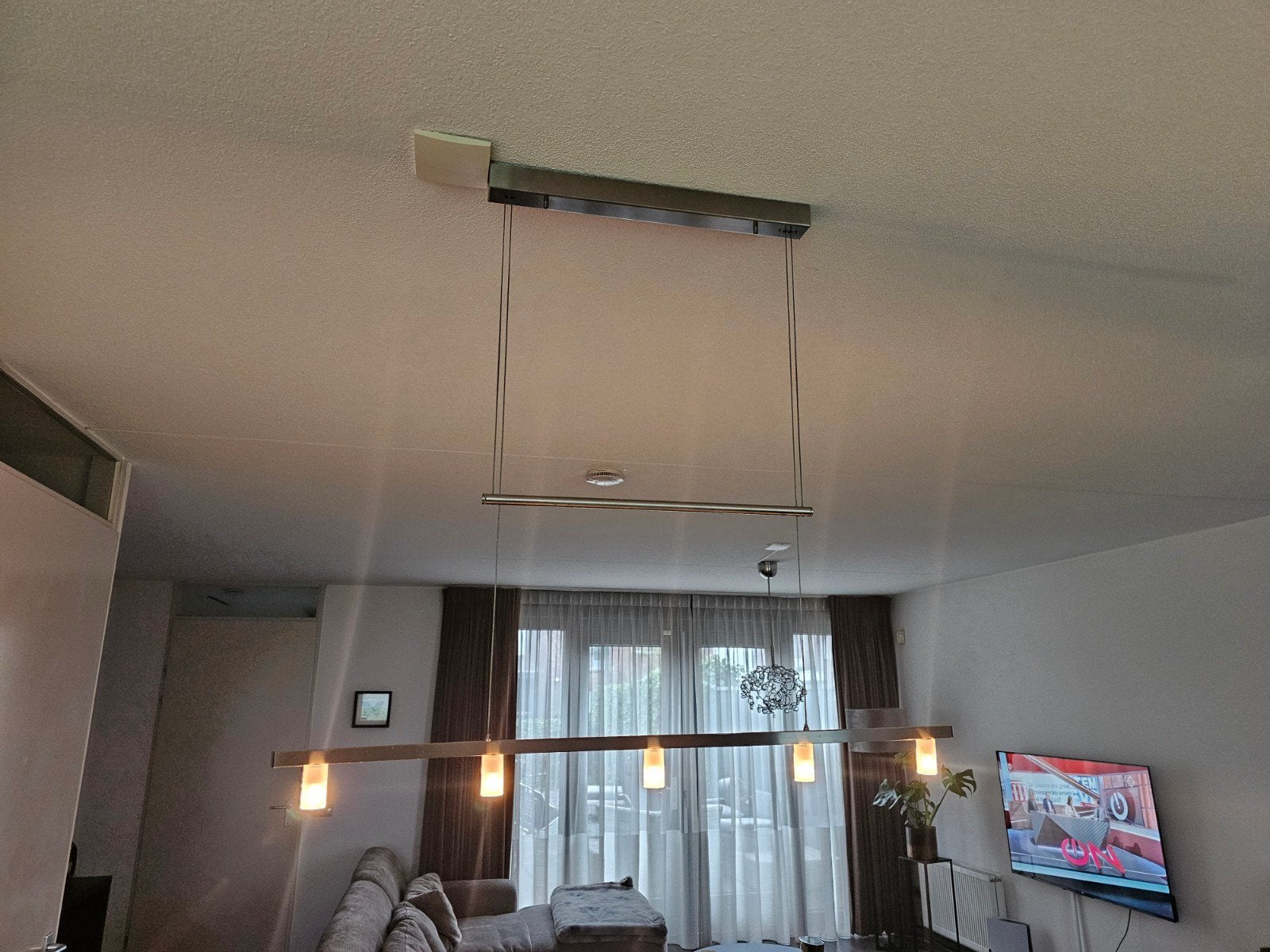 Mooie RVS hanglamp, gekocht bij Tabbers in Nijmegen, Ophalen, Zo goed als nieuw