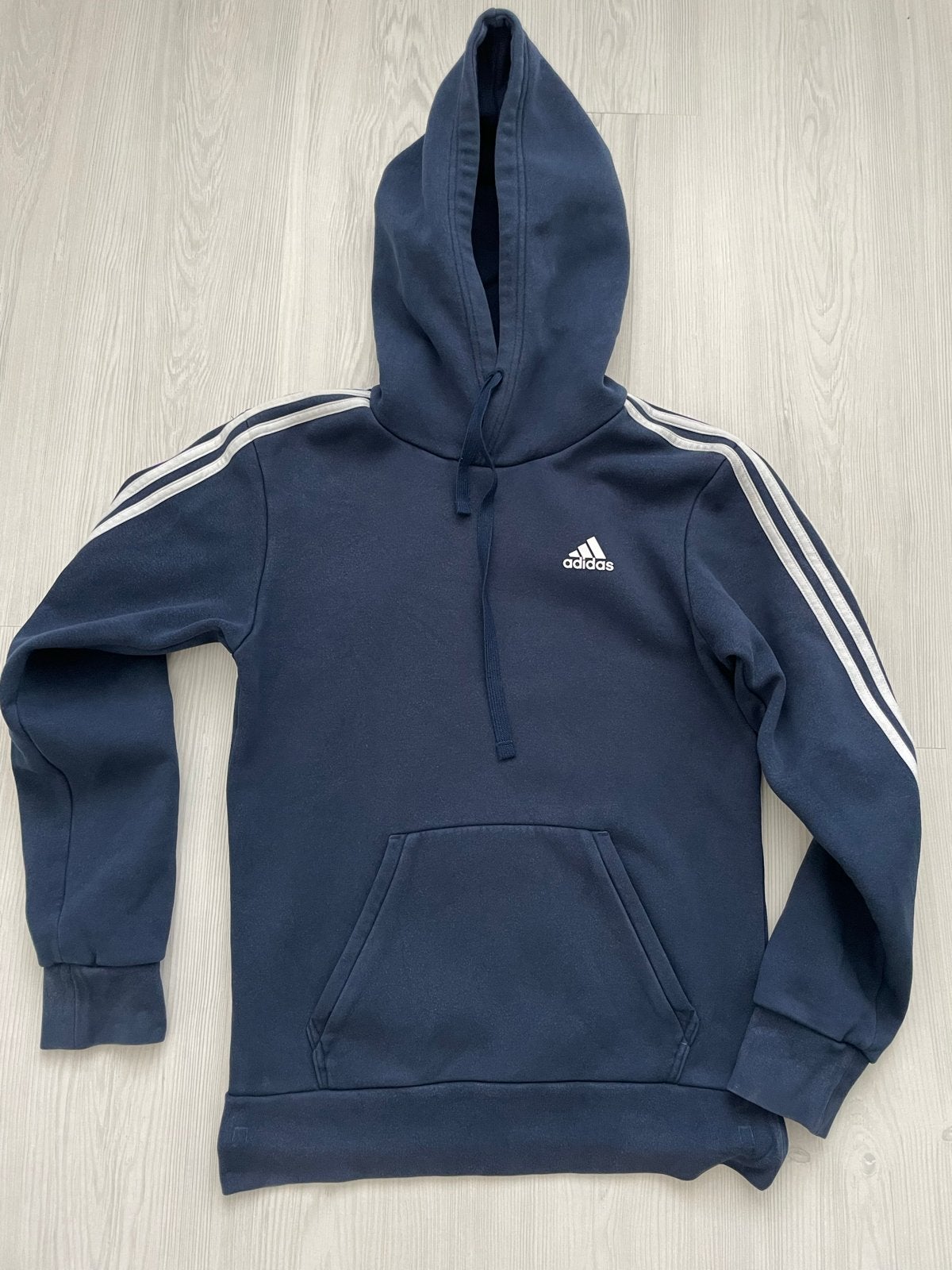 Adidas hoodie met strepen - Maat XS, Ophalen of Verzenden, Gedragen, Maat 46 (S) of kleiner, Blauw