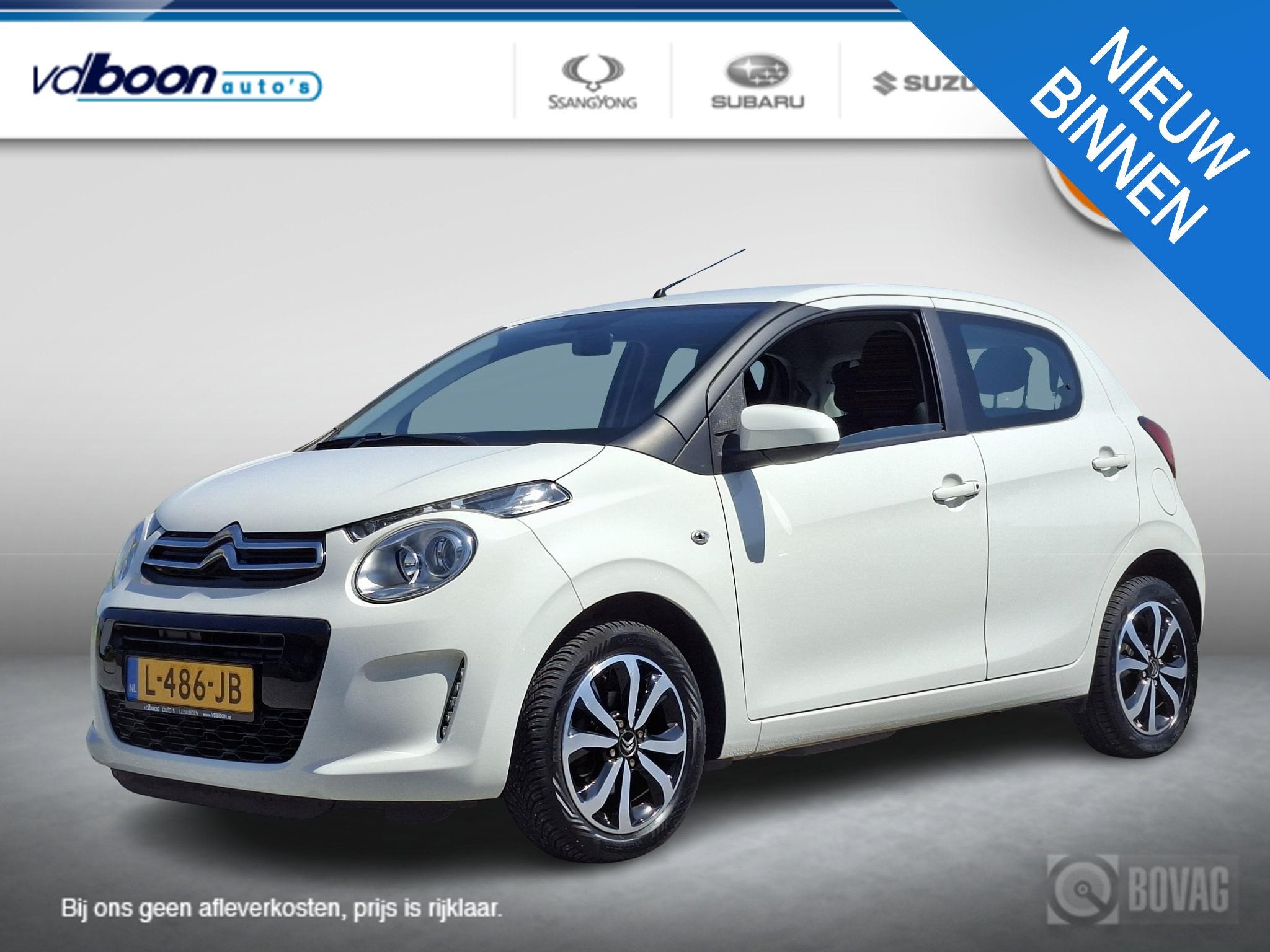 Citroen C1 1.0 VTi Shine AIRCO | LMV | rijklaarprijs!, Voorwielaandrijving, 12 maanden, Stof, Gebruikt