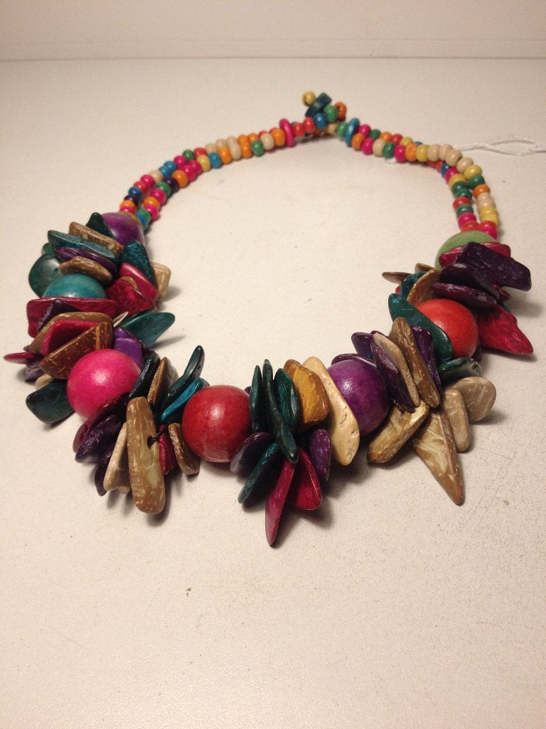 Houten ketting, Verzenden, Gebruikt, Bruin, Overige materialen