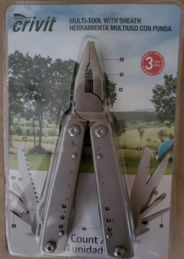 multitool met beschermhoes - 13 functies, roestvrij staal, Ophalen of Verzenden, Nieuw