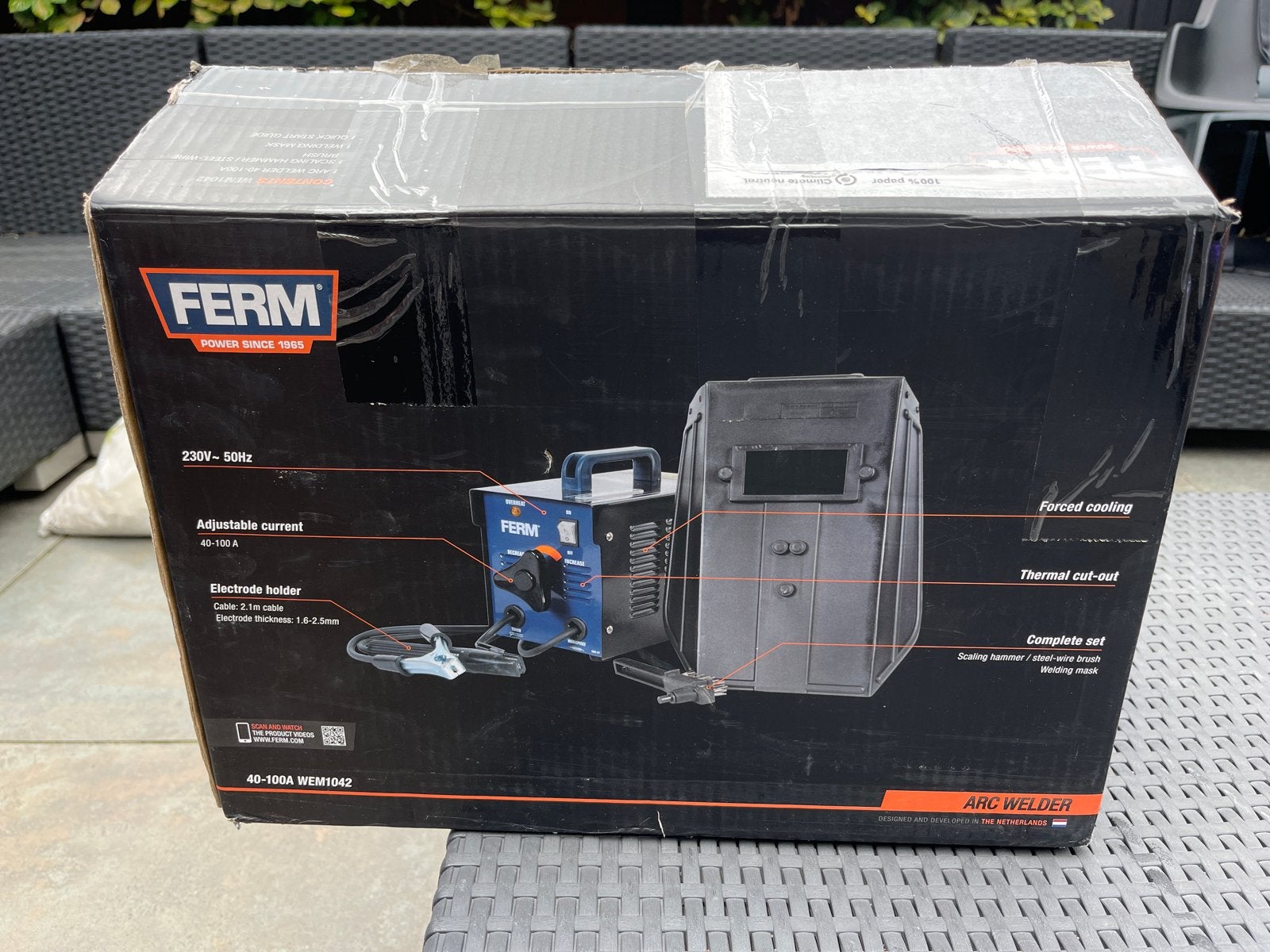 Ferm Arc Welder - Lasapparaat met las beschermingskap, Ophalen, Gebruikt, Minder dan 150 ampère, Elektroden