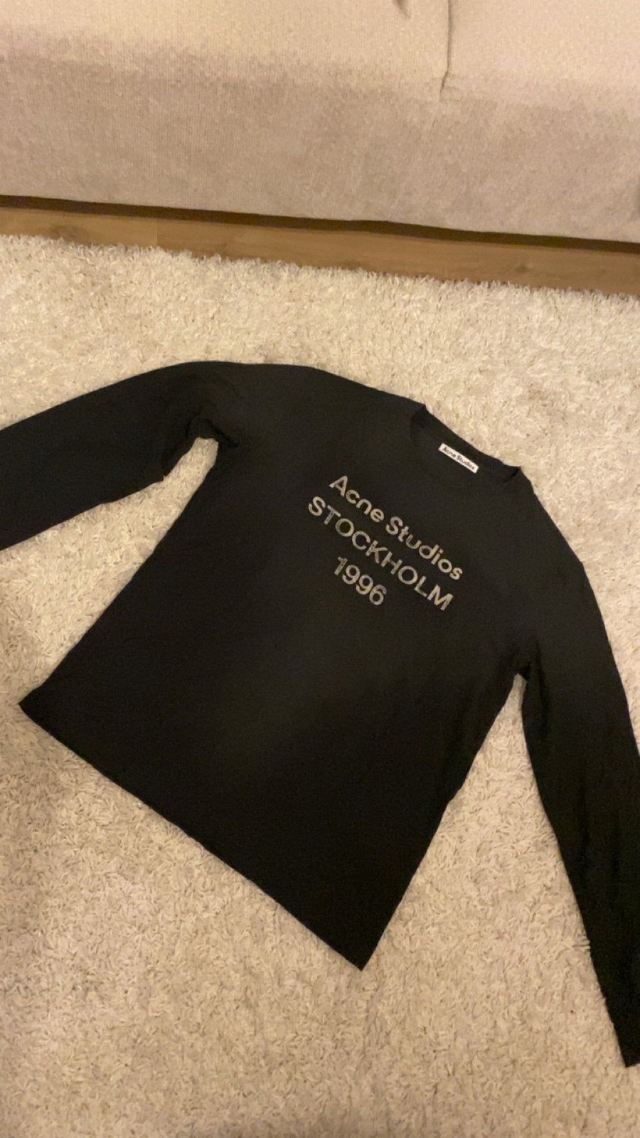Acne Studios Stockholm 1996 Longsleeve Zwart, Verzenden, Gedragen, Maat 48/50 (M), Zwart
