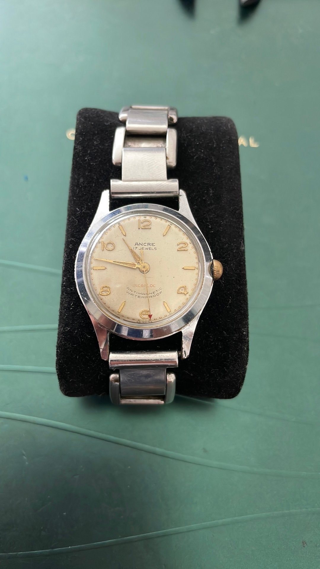 Ancre vintage horloge, Sieraden, Tassen en Uiterlijk, Horloges | Antiek, Ophalen of Verzenden, Staal, Overige merken, 1960 of later