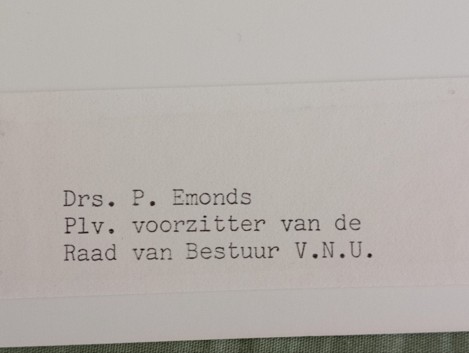 Foto Drs.P.Emonds VNU jaren 80 -90, Ophalen of Verzenden, 1980 tot heden, Zo goed als nieuw, Overige onderwerpen