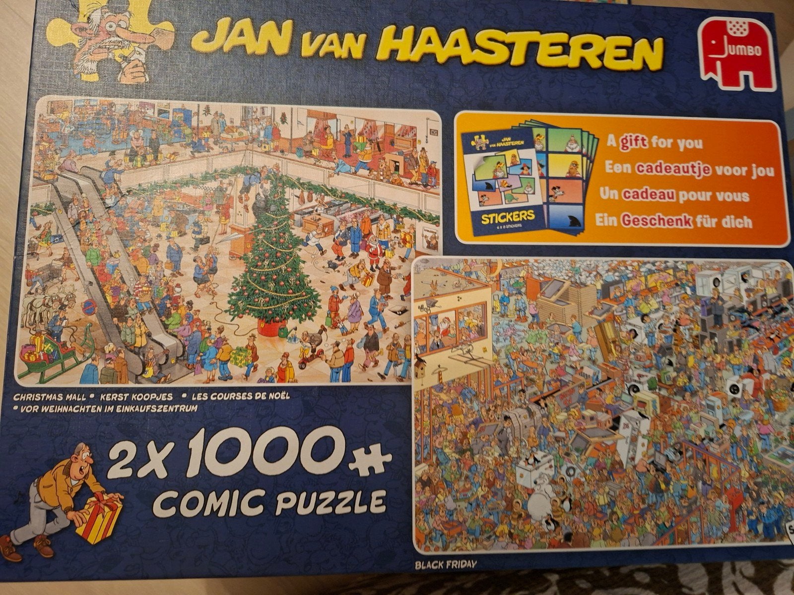 Jan van Haasteren 2x1000 stukjes Comic Puzzel, Ophalen of Verzenden, 500 t/m 1500 stukjes, Zo goed als nieuw, Legpuzzel