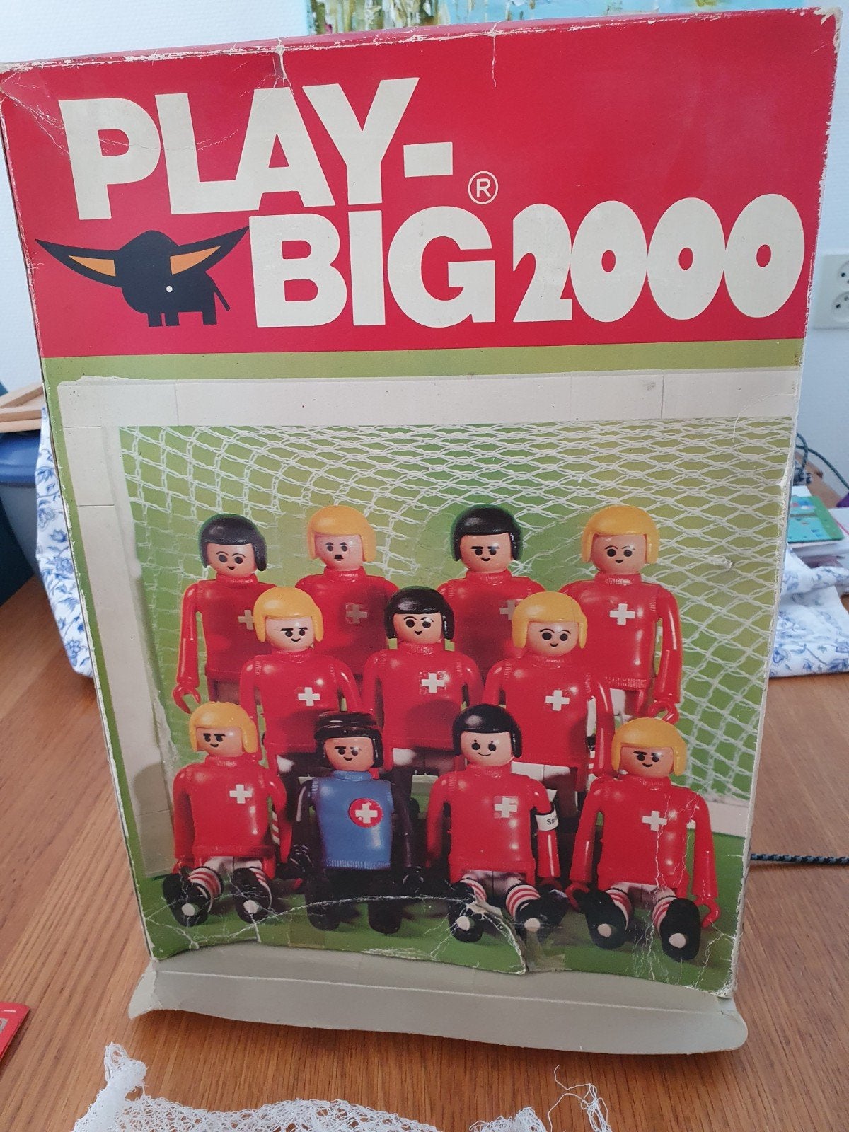 Playmobil Play-Big 2000 Voetbalteam met Doel en Accessoires, Gebruikt, Complete set, Ophalen of Verzenden, Figuren
