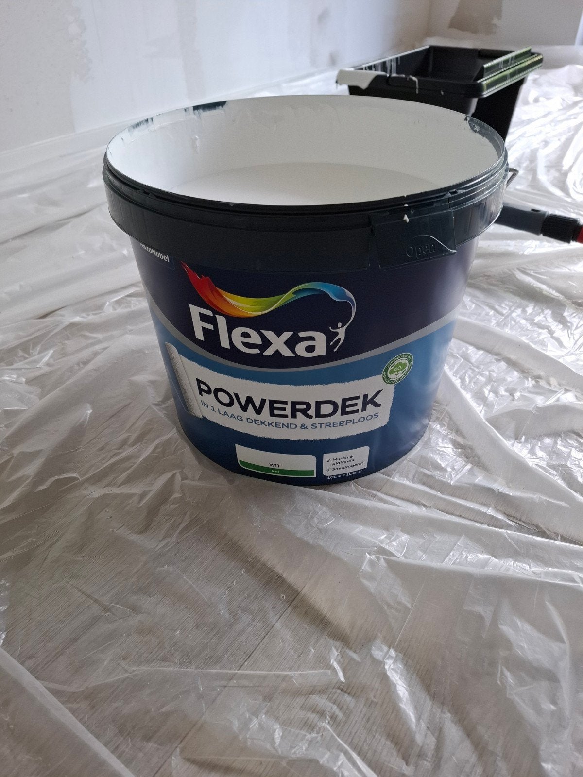 Flexa Powerdek muurverf wit - bijna vol, Ophalen
