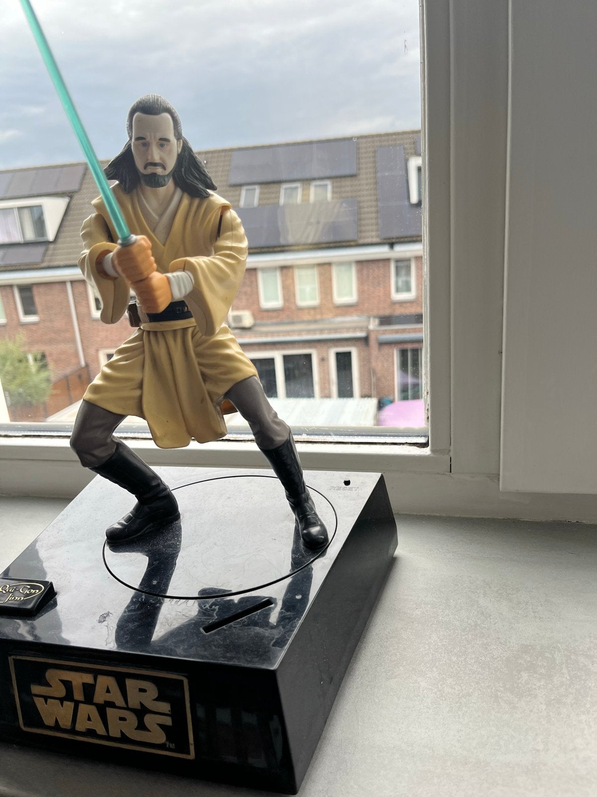 Star Wars Qui-Gon Jinn Elektrische Pop met Lichtzwaard, Ophalen, Gebruikt, Actiefiguurtje