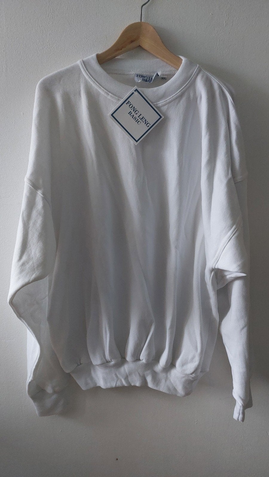 Vintage Fong Leng Basic oversized Crewneck Sweater NIEUW, Fong Leng, Ophalen of Verzenden, Nieuw, Wit