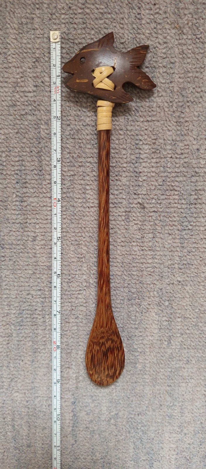 Decoratieve houten vislepel - Handgemaakt, Antiek en Kunst, Ophalen of Verzenden