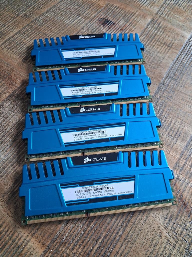 Corsair Vengeance DDR3 RAM Geheugen - 4x 4GB (16GB totaal), Computers en Software, RAM geheugen, DDR3, Ophalen of Verzenden, Zo goed als nieuw