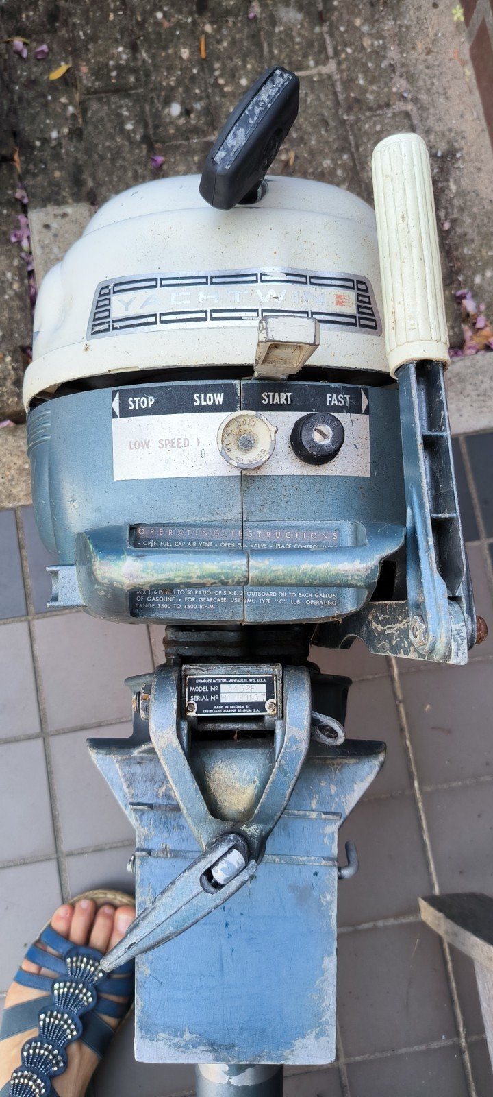 Evinrude Yachtwin 3 PK 2-takt buitenboordmotor uit 1964, Ophalen, Gebruikt, Minder dan 5 pk, Buitenboordmotor