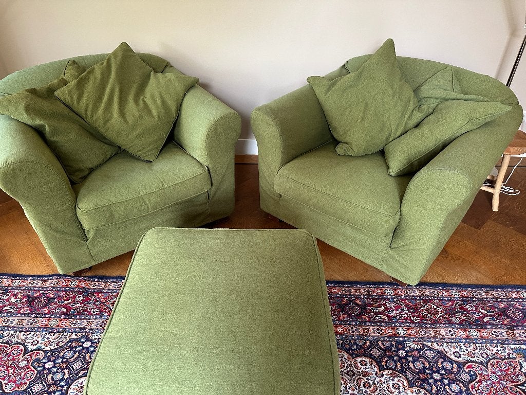 Linteloo fauteuils + hocker, Huis en Inrichting, Ophalen, Gebruikt, Klassiek, 75 tot 100 cm