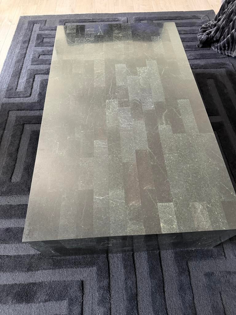 Salontafel zwart fosiel gesteente marmer, Huis en Inrichting, Tafels | Salontafels, Overige materialen, Kan bij elk interieur