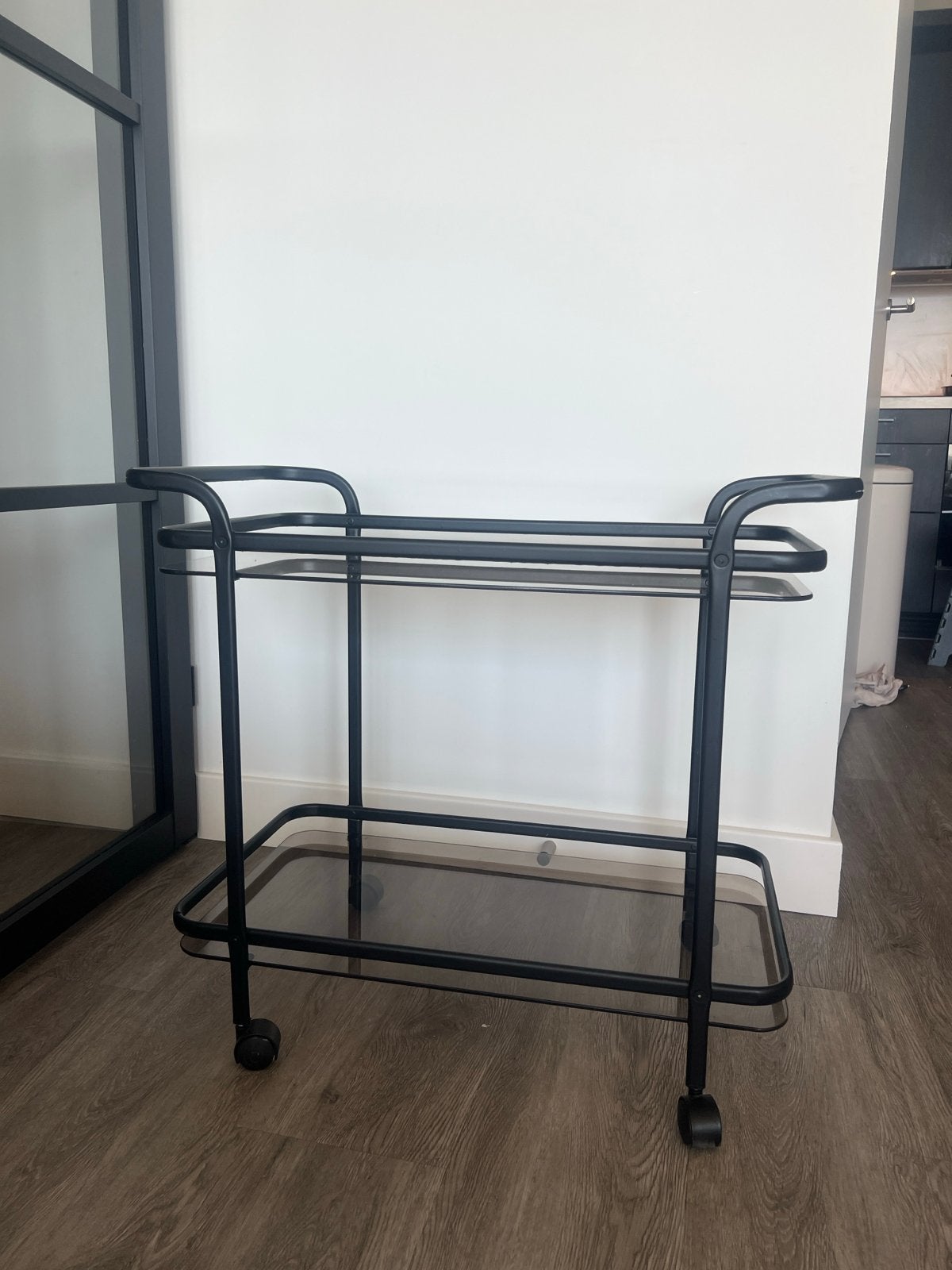 Vintage barcart/serveerwagen met rookglas, Huis en Inrichting, Ophalen, Gebruikt