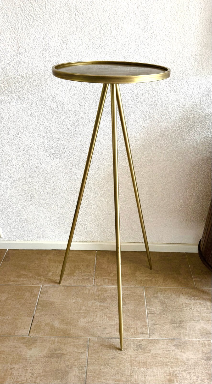 Hoge bijzettafel Light & Living, 119,5 cm hoog, Ø 40 cm, Gebruikt, Metaal of Aluminium, 60 cm of meer, K