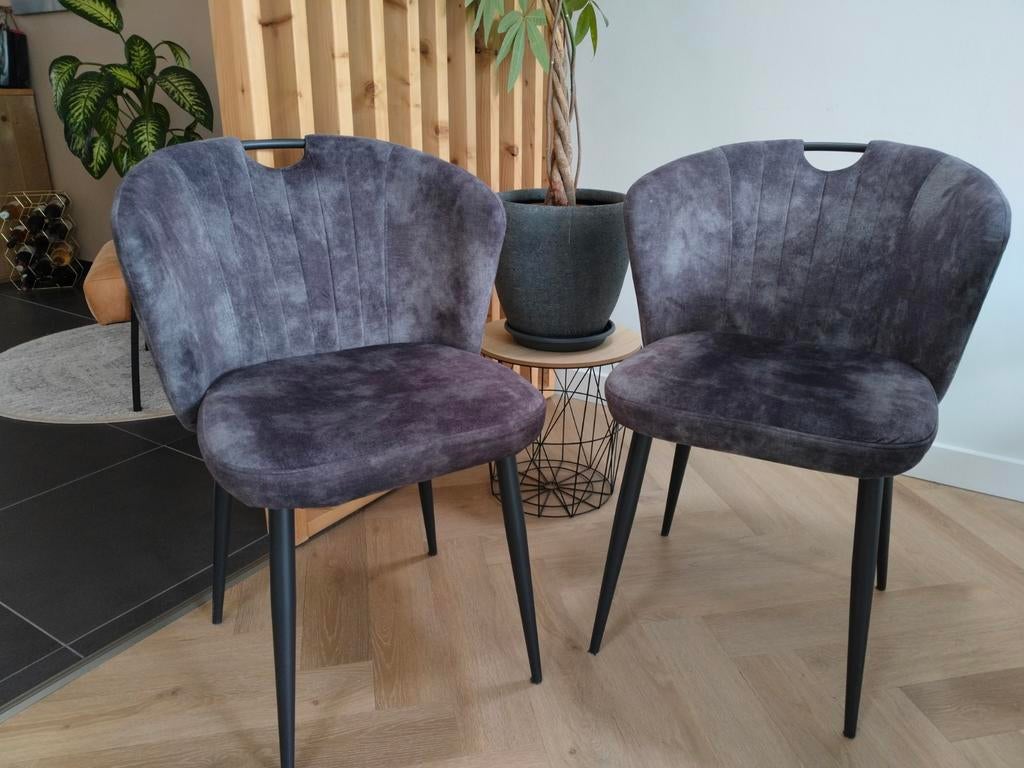 Velvet antraciet stoelen, Huis en Inrichting, Ophalen