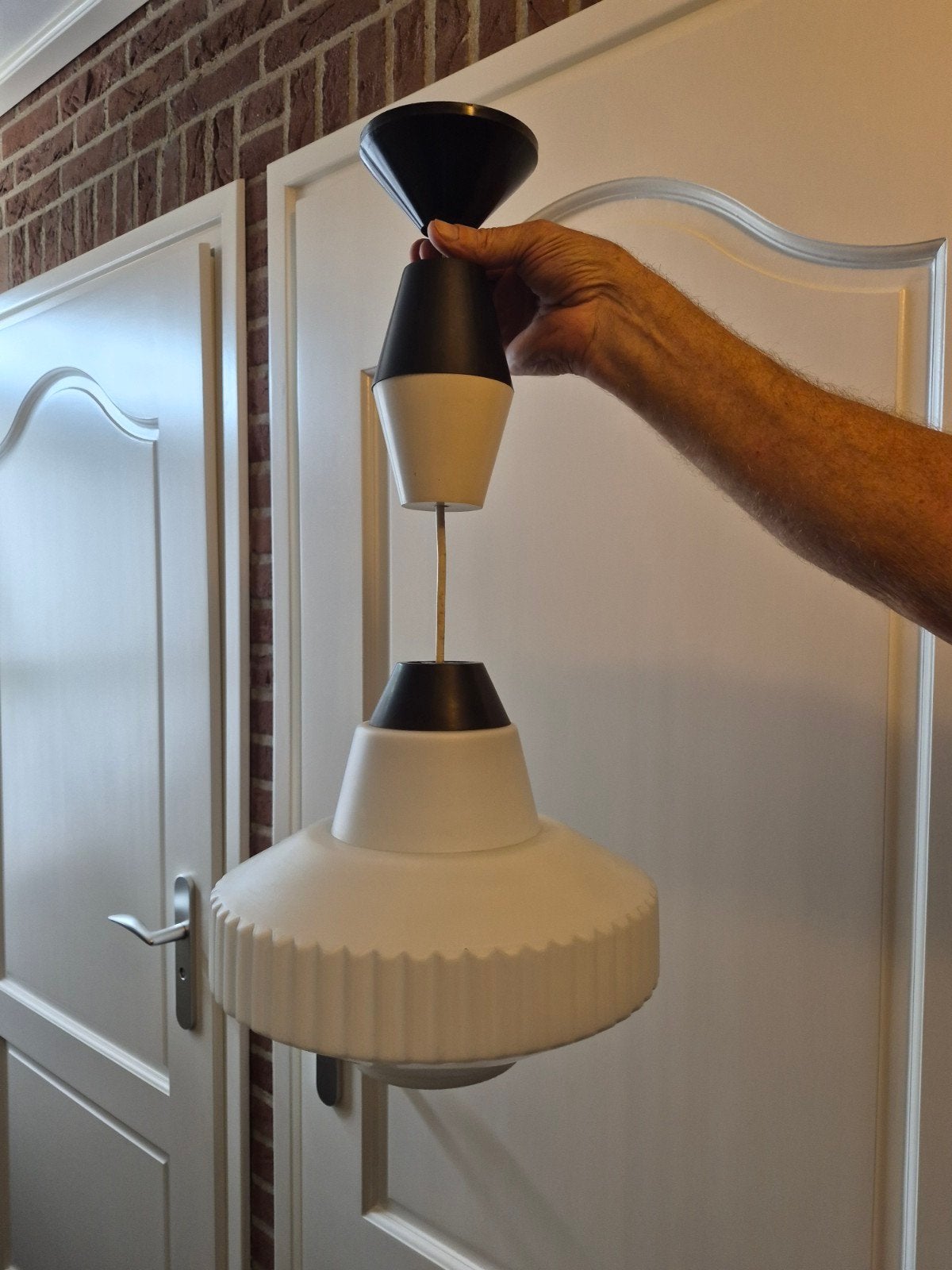 Louis Kalff lamp - Phillips - space age, Huis en Inrichting, Lampen | Hanglampen, Ophalen of Verzenden, Zo goed als nieuw, Glas