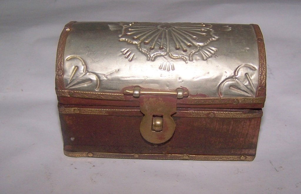 Decoratieve Houten Kistje met Metalen Details, Ophalen of Verzenden
