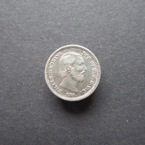 5 Cent 1869 Nederland, Koning Willem III, Verzenden, Zilver, Losse munt
