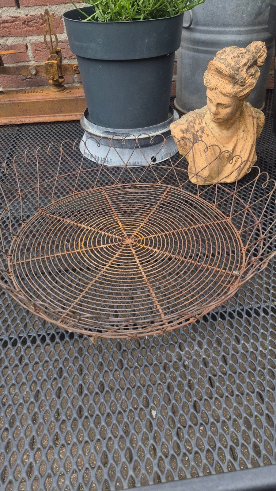 Brocante Fil de Fer Schaal - ca. 30 cm doorsnede, Ophalen of Verzenden