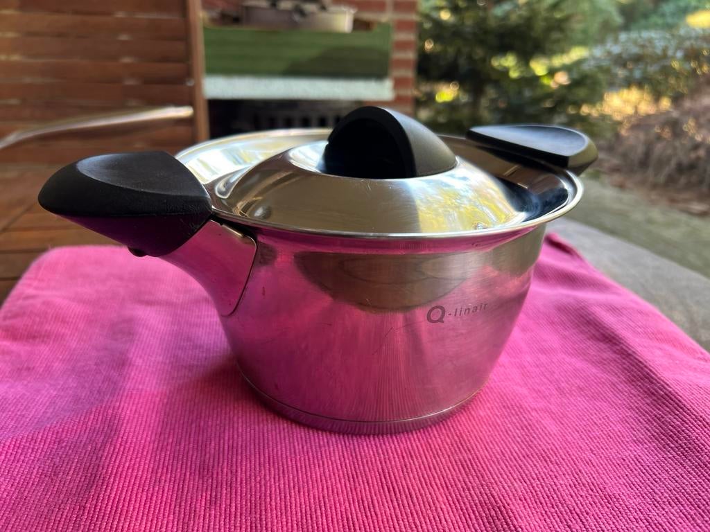 t.k.BK Q-linair RVS kookpan 16cm INDUCTIE, Ophalen, Gebruikt, Rvs, Kookpan of Snelkookpan