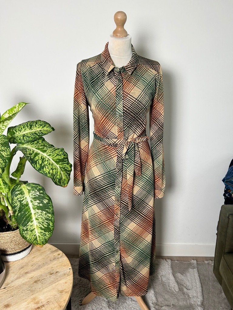 King Louie maat L glitter Olive dress 3603, Maat 42/44 (L), Ophalen of Verzenden, Zo goed als nieuw, King Louie
