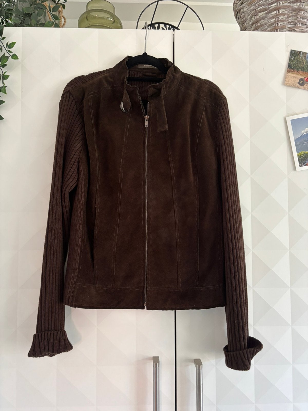 Leren jasje Sandwich maat 40, Kleding | Dames, Ophalen of Verzenden, Zo goed als nieuw, Maat 38/40 (M), Bruin