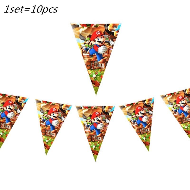 Nieuw !!  Super Mario vlaggenlijn / slinger, Ophalen of Verzenden, Nieuw, Versiering, Verjaardag