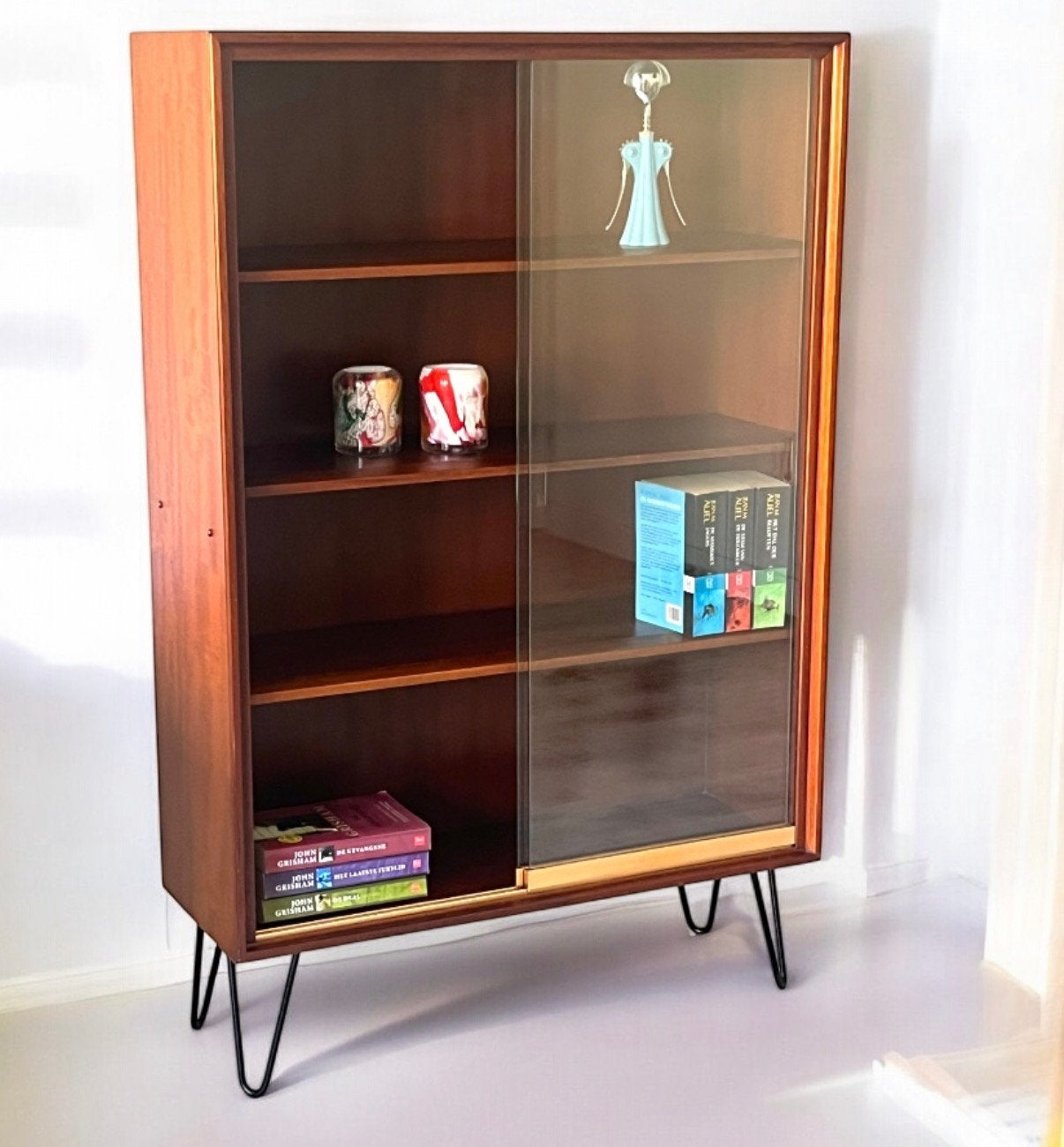 Vintage Formule Kempkes vitrinekast | boekenkast | retro, Huis en Inrichting, Ophalen, Met plank(en), 50 tot 100 cm, Niet bekend