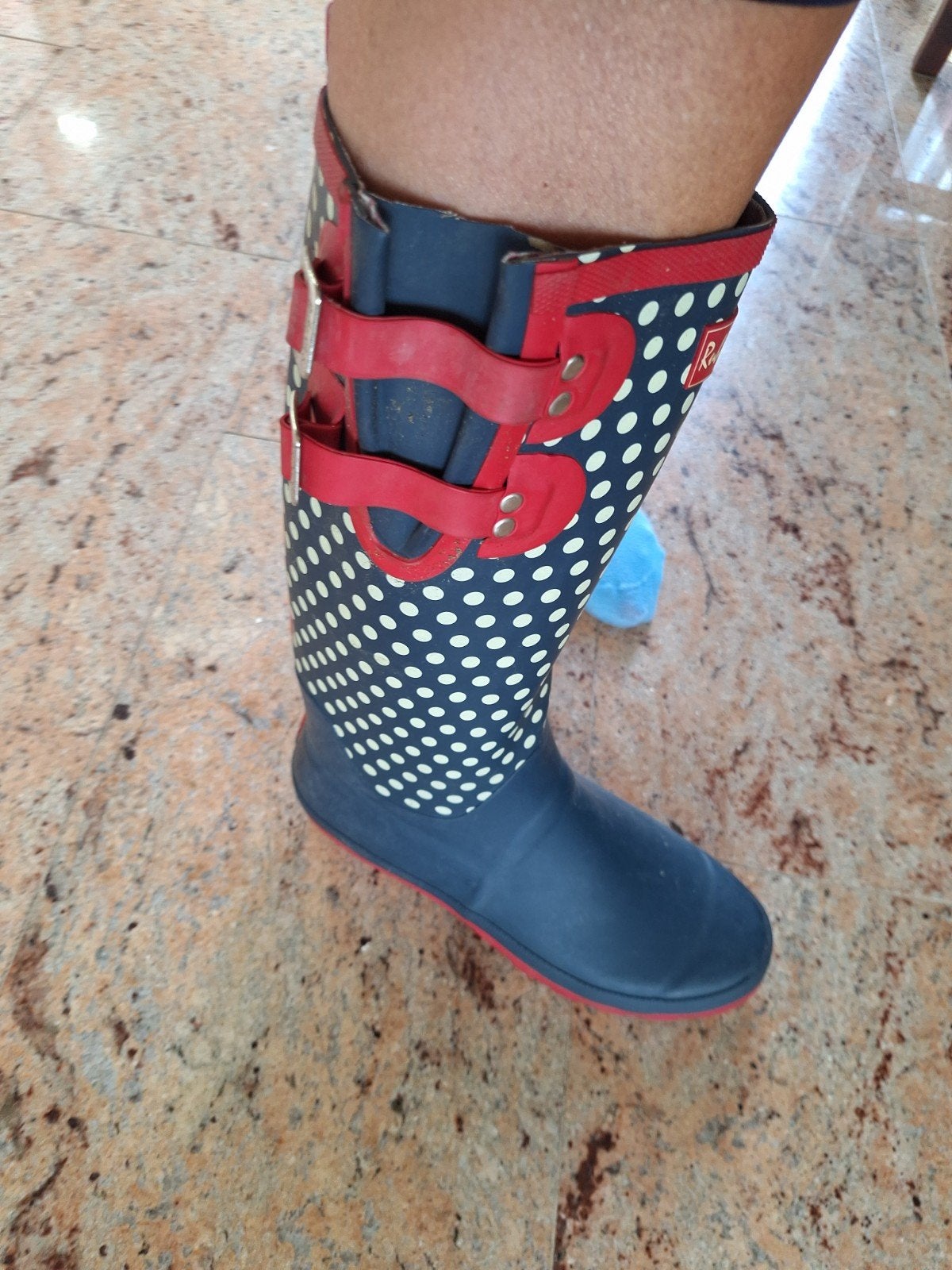 Ruby Shoo regenlaarzen met stippen, maat 42, Kleding | Dames, Schoenen, Ruby Shoo, Verzenden, Blauw, Regenlaarzen