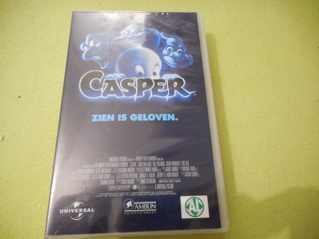 CASPER EEN GEESTIG AVONTUUR! Leuke Speelfilm Op VIDEO!, Cd's en Dvd's, VHS | Kinderen en Jeugd, Verzenden, Alle leeftijden, Zo goed als nieuw