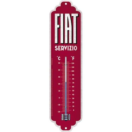Fiat Servizio logo reclame thermometer van metaal wanddeco, Ophalen of Verzenden, Nieuw, Auto's