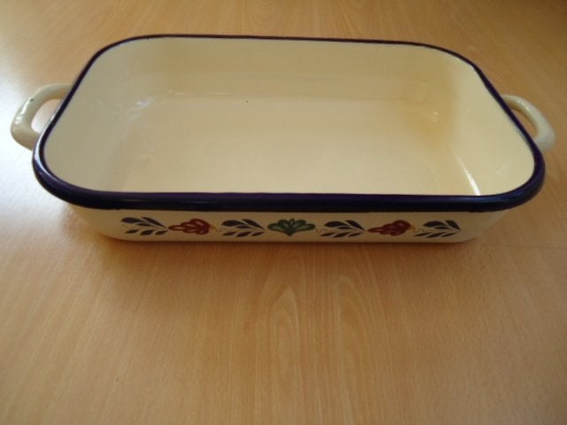 Boch Boerenbont emaille ovenschaal, braadslee. zeldzaam, Ophalen of Verzenden