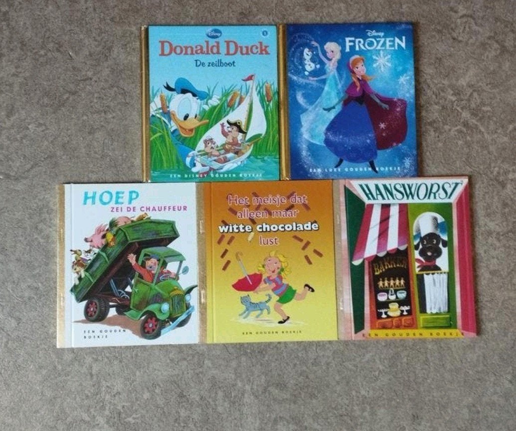Gouden Boekjes: Donald Duck, Frozen, Hoep, Hansworst, Meisje, Fictie algemeen, Jongen of Meisje, Zo goed als nieuw, Gouden boekje