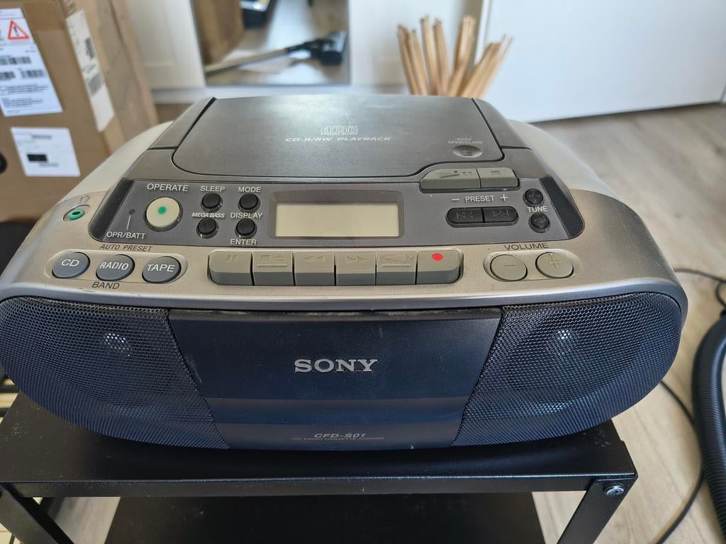 Sony CFD-S01 portable radio/cd/cassette Boombox, Ophalen of Verzenden, Zo goed als nieuw