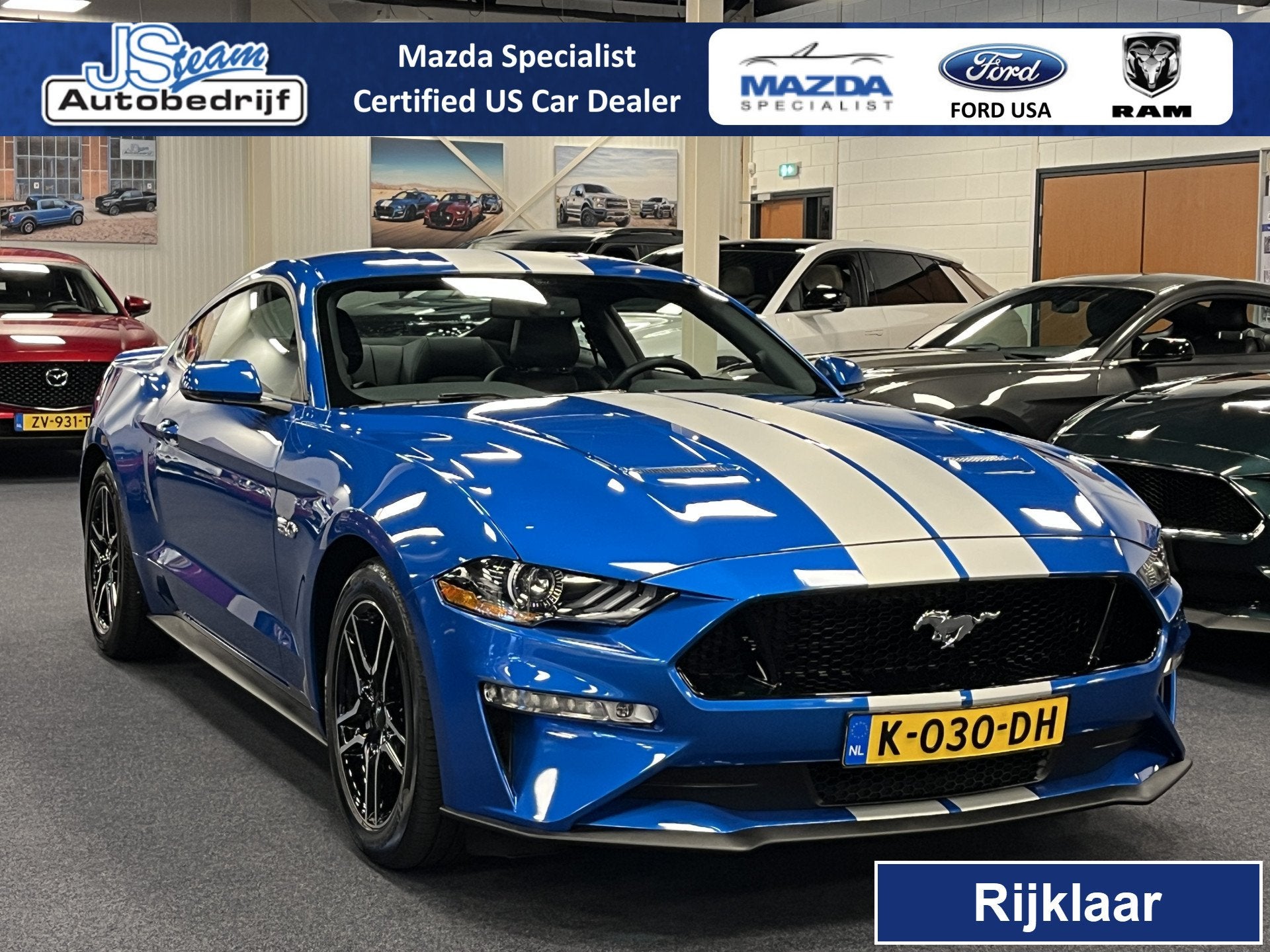 Ford Mustang Fastback 5.0i V8 GT Premium 460PK Automaat, Auto's, Automaat, 12 maanden, Achterwielaandrijving, Leder