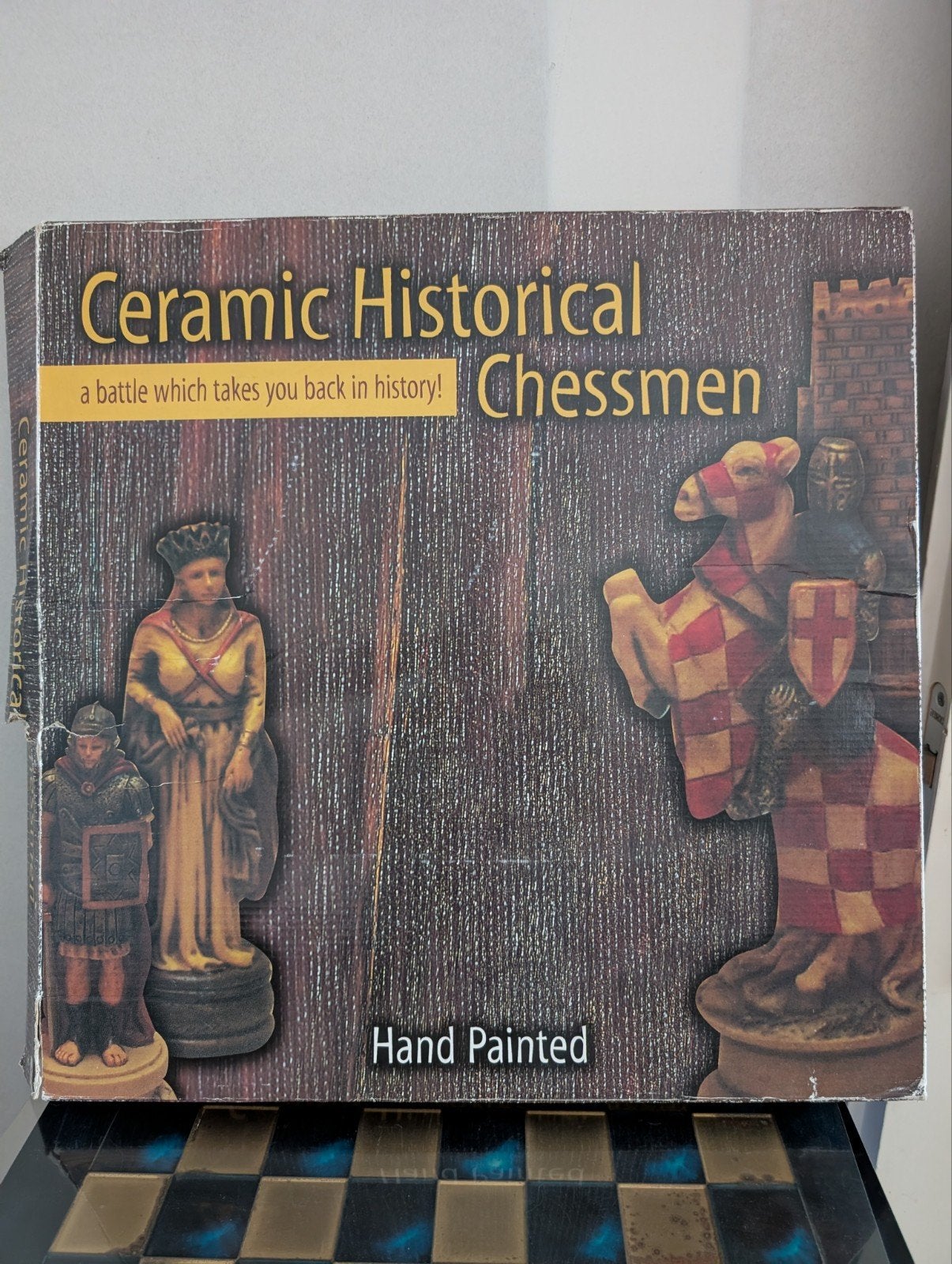 Keramiek Schaakspel met Romeinse Figuren - Handgeschilderd, Een of twee spelers, Ophalen of Verzenden, Zo goed als nieuw, Onbekend